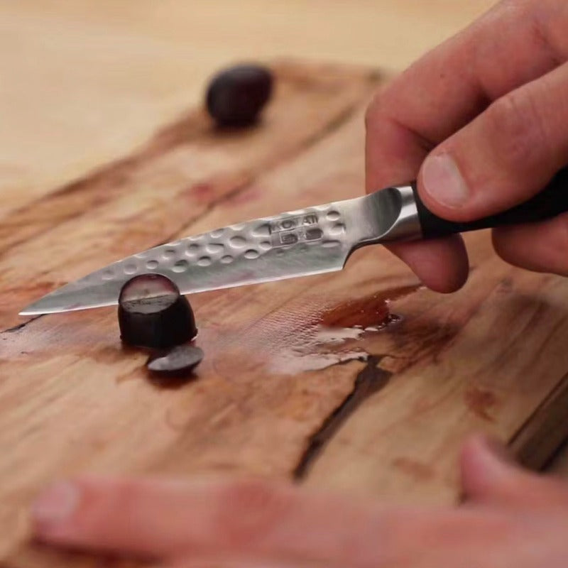 Couteau d'office à lame martelée de 90 mm - Cadeau chef - cadeau cuisine Annecy