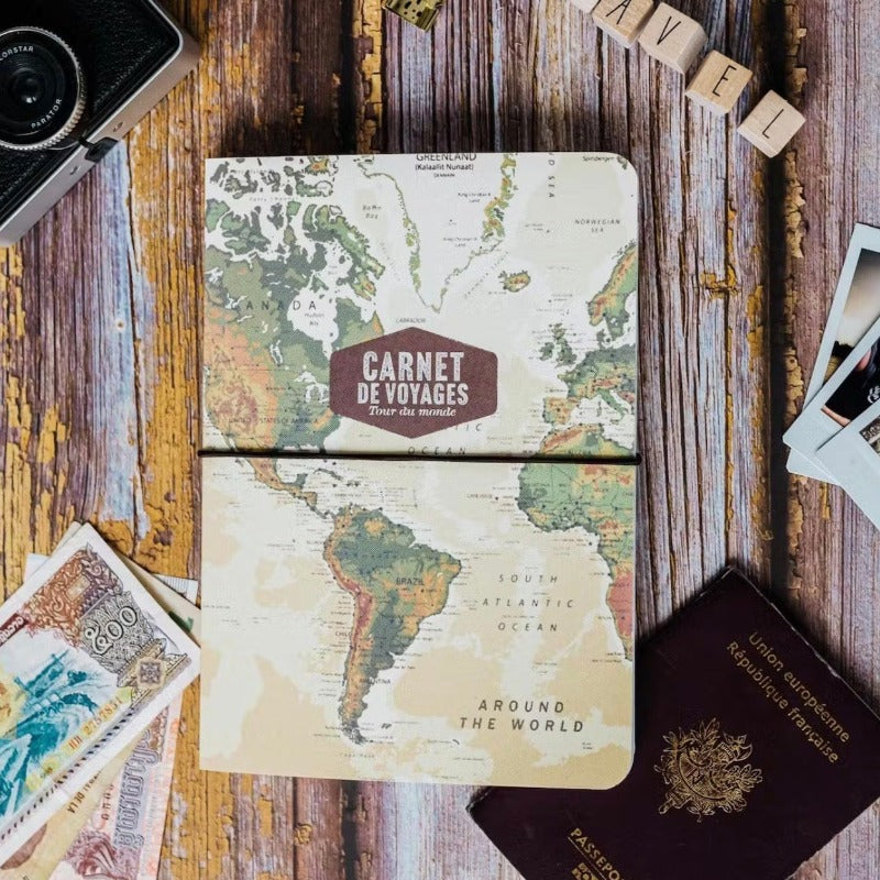 Carnet de voyage pour faire le tour du monde - Idée cadeau voyageur