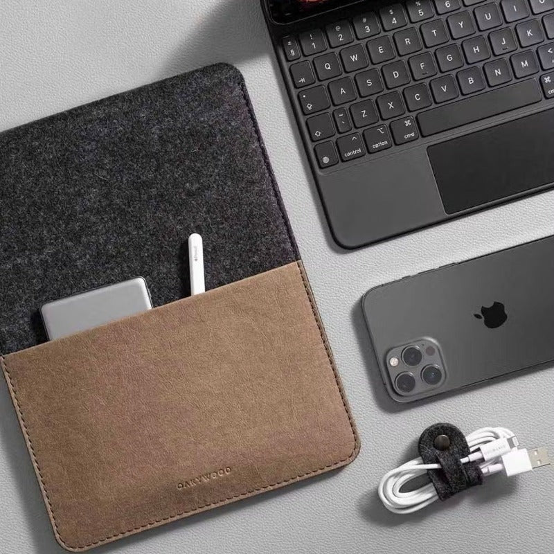 Housse en feutre pour Apple MacBook 13 pouces avec poche de rangement - Cadeau homme - Cadeau fête des pères