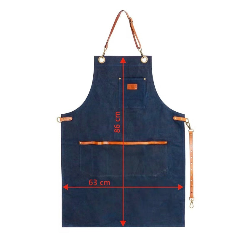 Tablier en coton ciré marine - Tablier en coton à Annecy - Cadeau homme