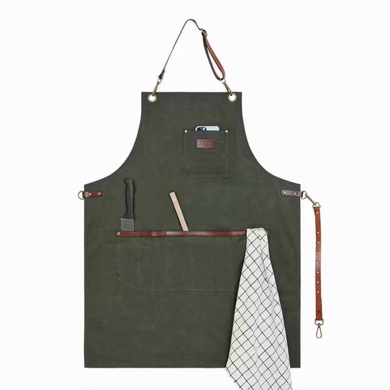 Tablier Homme Annecy - Tablier de cuisine pour barbecue en coton ciré