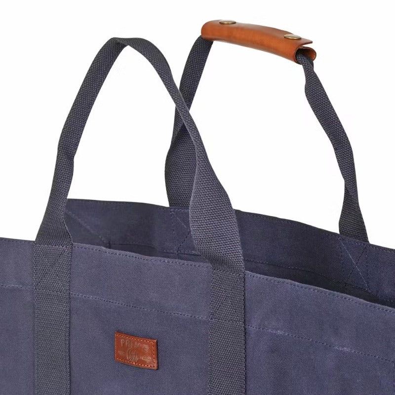 sac à bûches en toile de coton bleu marine - Cadeau homme 