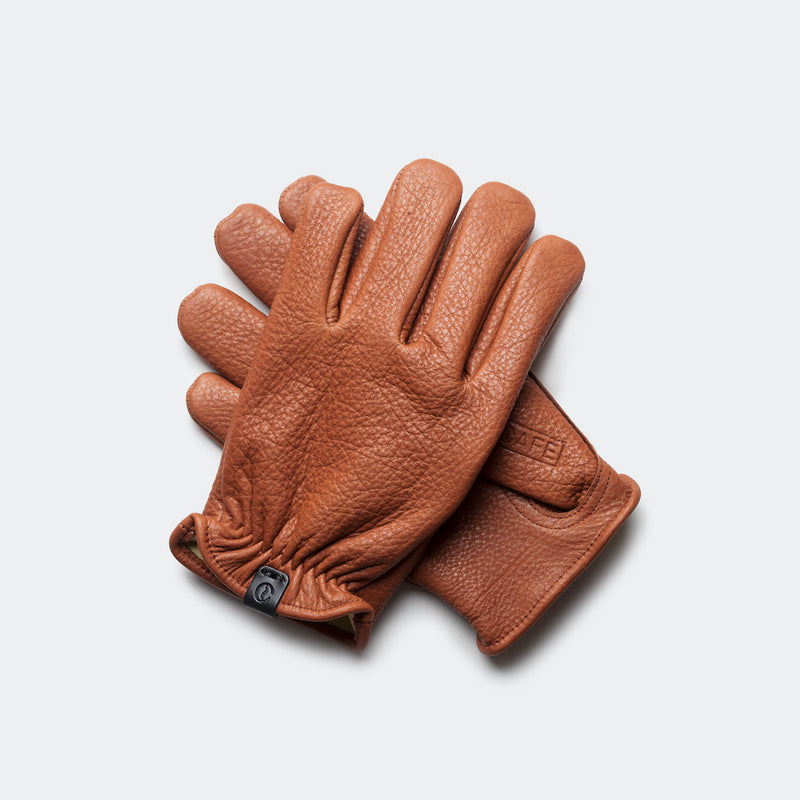 Gants en cuir marron doublé kevlar. Gants en cuir vintage Annecy