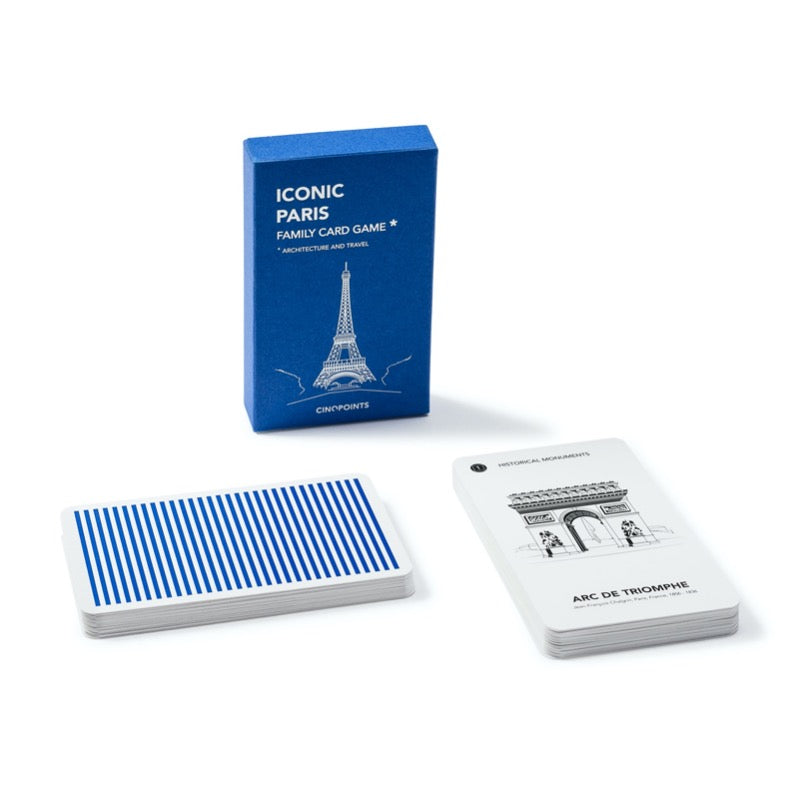 ICONIC Paris en decoration. Jeu de cartes Cinq Point. Jeu de carte pour les collectionneurs. Loisirs, jeu de société. Bâtiment historique de Paris . Une idée cadeau chez Robin concept store, boutique en ligne de cadeau pour homme. Annecy, Paris, Lyon.