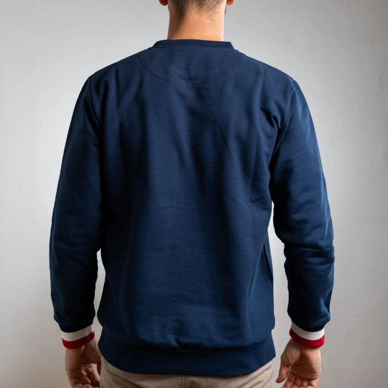 Sweatshirt homme, 100% coton bio | 350g/m², bleu, LEON de la Maison Ft, vêtement pour homme, aux couleurs Française, maillot tricolore. Idée cadeau, noël, fête des pères chez Robin concept store masculin à Annecy, concept store homme.