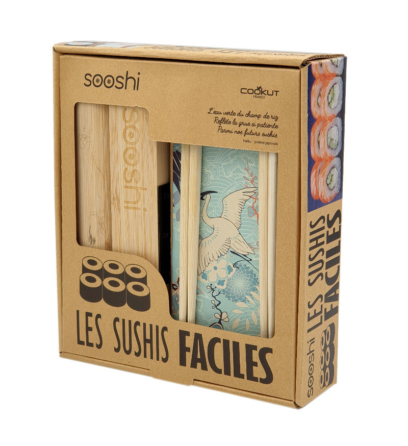 Coffret sooshi de la marque Cookut. Kit pour fabriqué des sushis makis parfaitement.