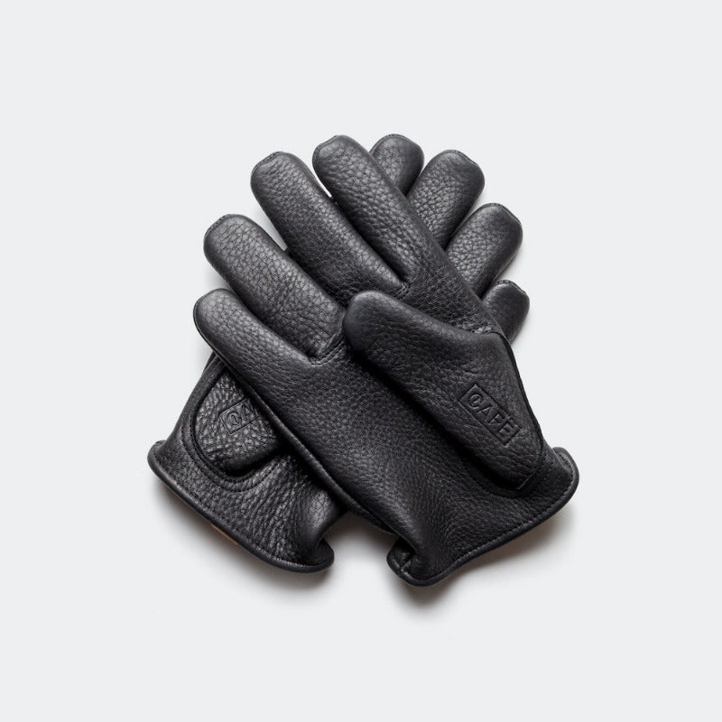 Gants en cuir vintage de couleur noir. Annecy