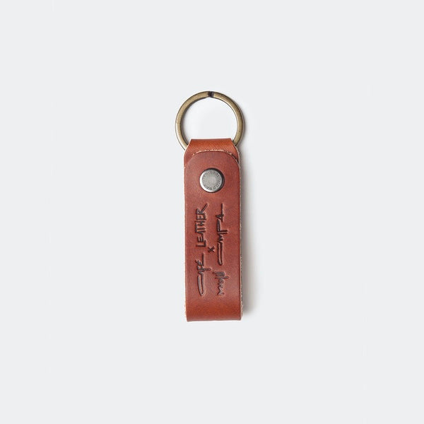 Porte-clés Manu Campa de Café Leather. Porte-clef en cuir marron parfait pour les clées de voiture, de moto.