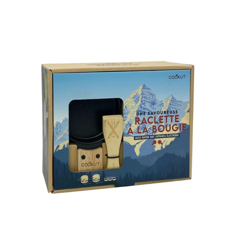 Cookut - coffret cadeau raclette à la bougie - blanc - montagne